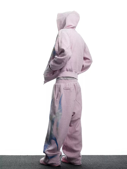 Rhinestone Dreamcore Graphic Hoodie & Sweatpants Set