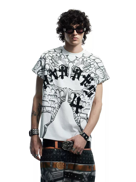 Wings All-Over Print Applique Vest