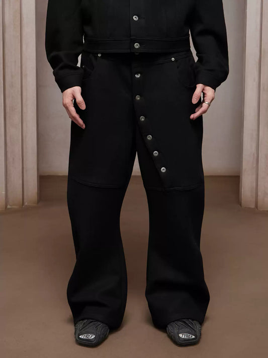 Essential｜Wool-Blend Long Button Fly Sweatpants