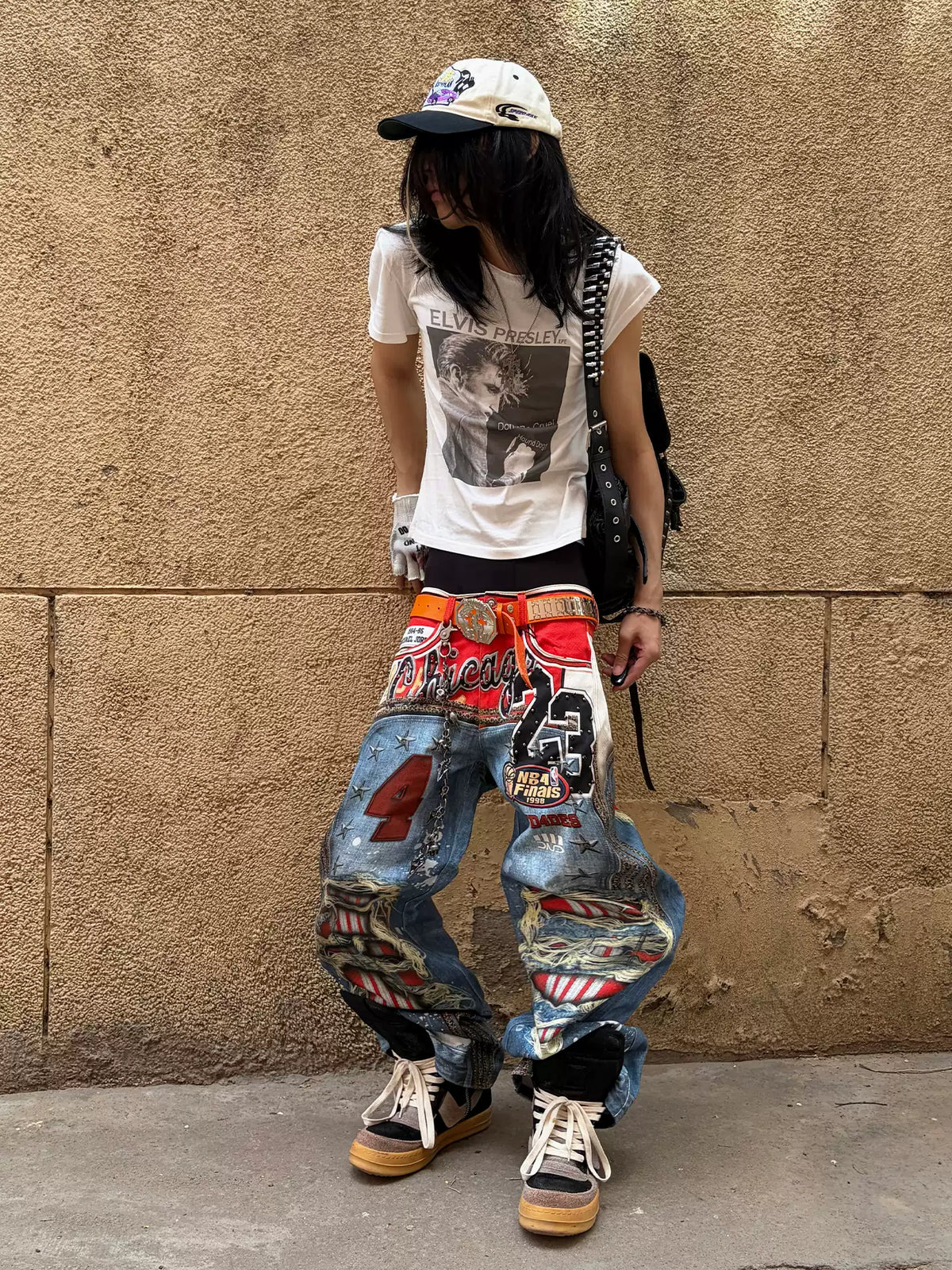Bull Leopard Print Ripped Pants