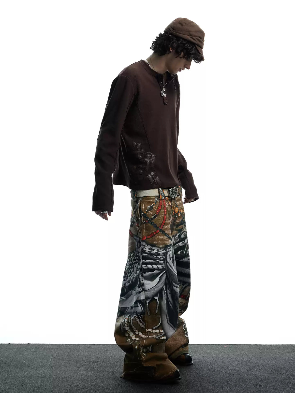 All-Over Print Bead Chain Pants