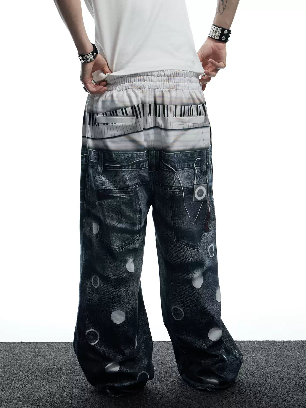 All-Over Print Tie Polka Dot Sweatpants