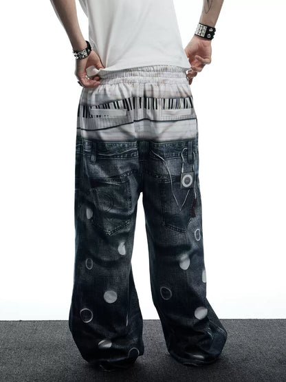 All-Over Print Tie Polka Dot Sweatpants