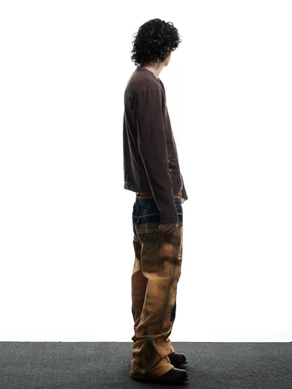 Pistol Print Double-Waistband Baggy Pants