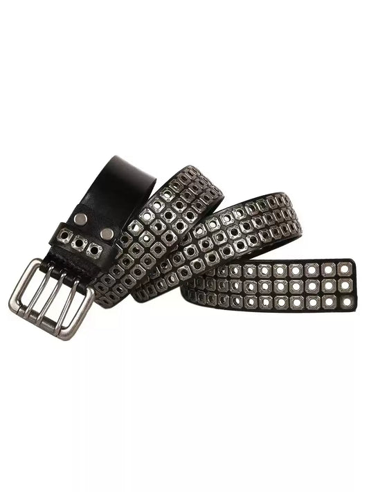 Triple Rivet Leather Belt&nbsp;