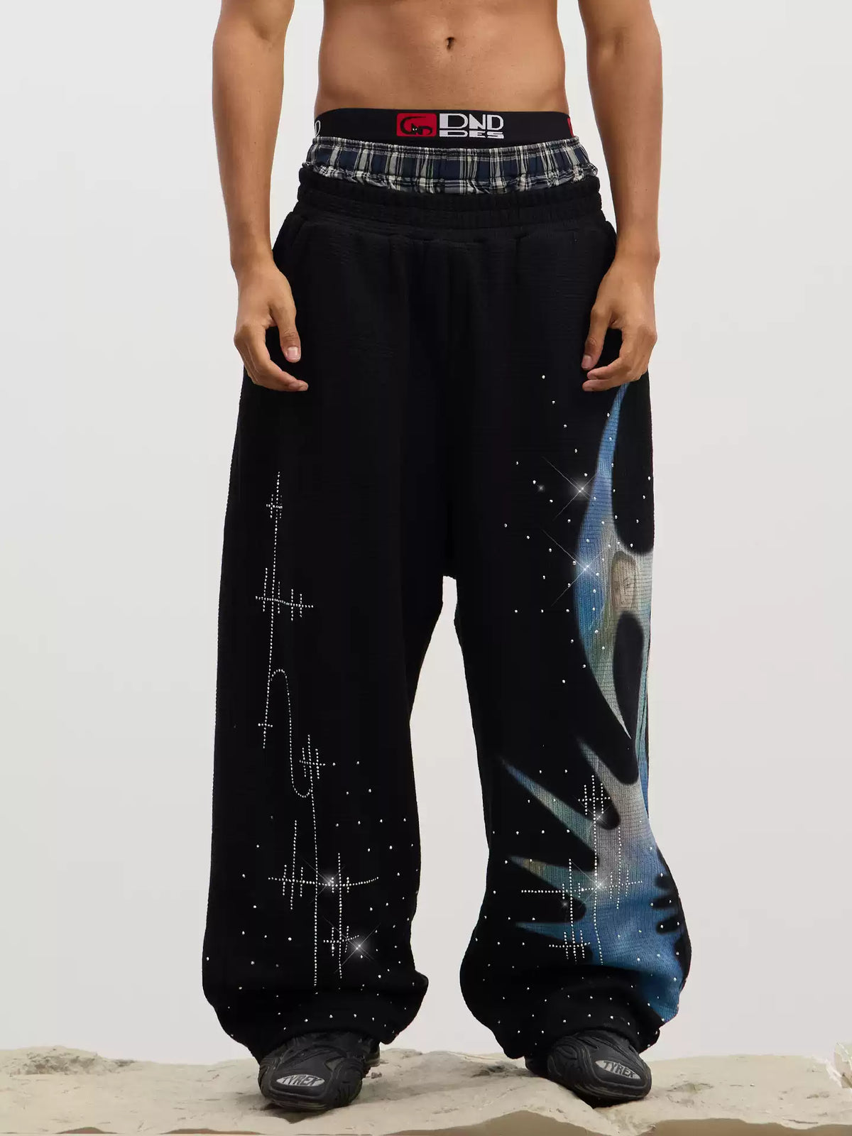 Rhinestone Dreamcore Graphic Hoodie & Sweatpants Set