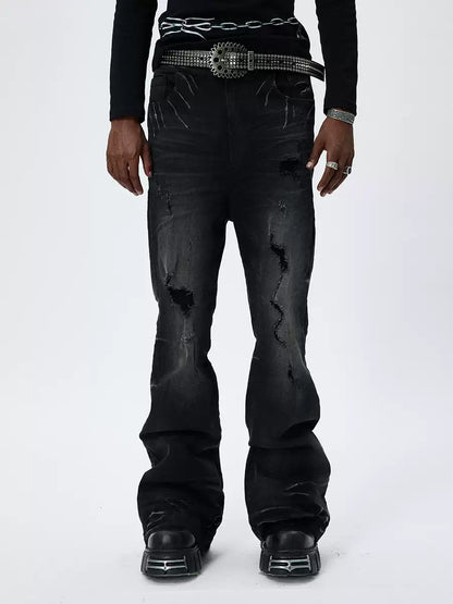 Rough Stretch Flared Jeans