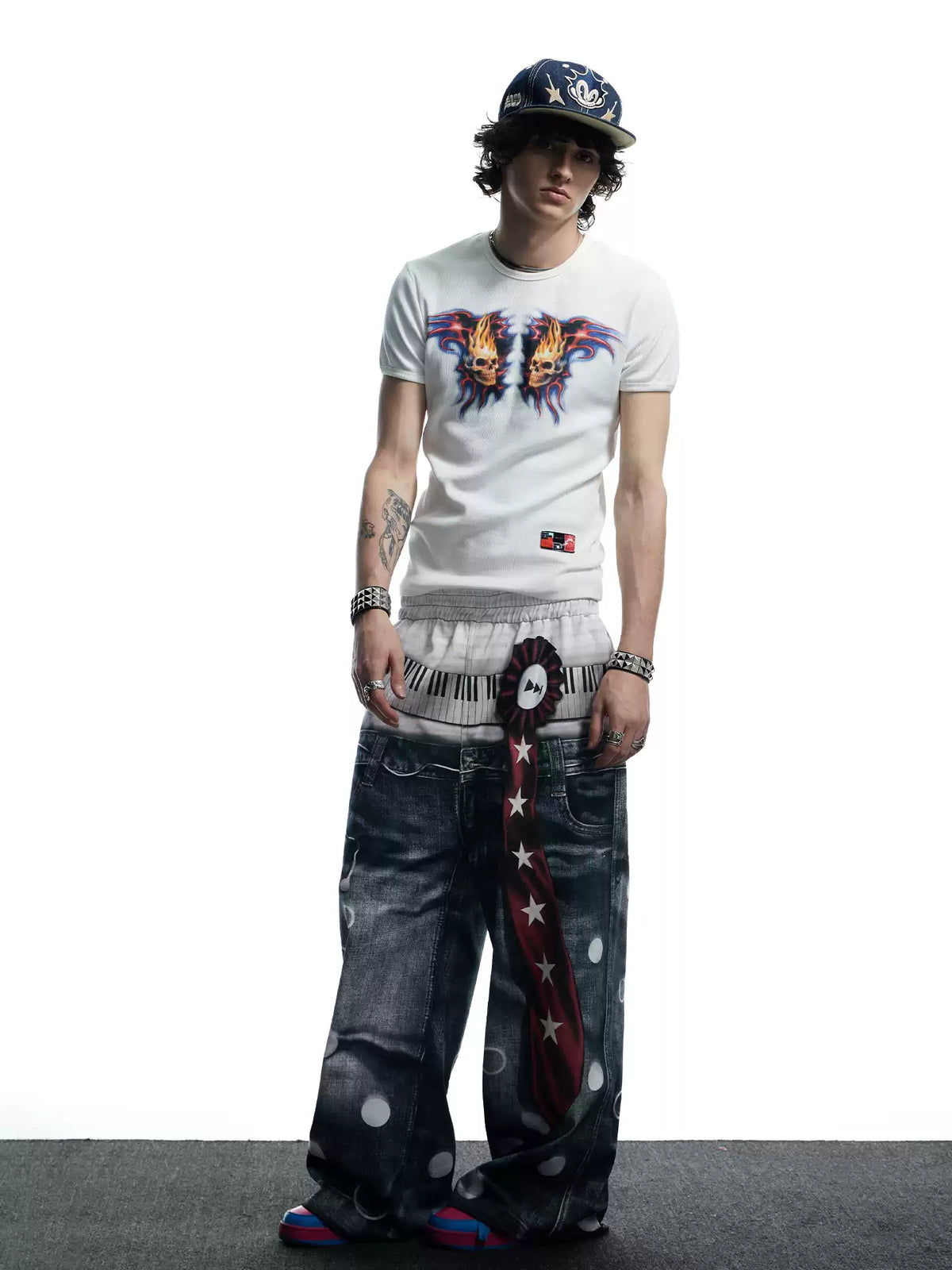 All-Over Print Tie Polka Dot Sweatpants