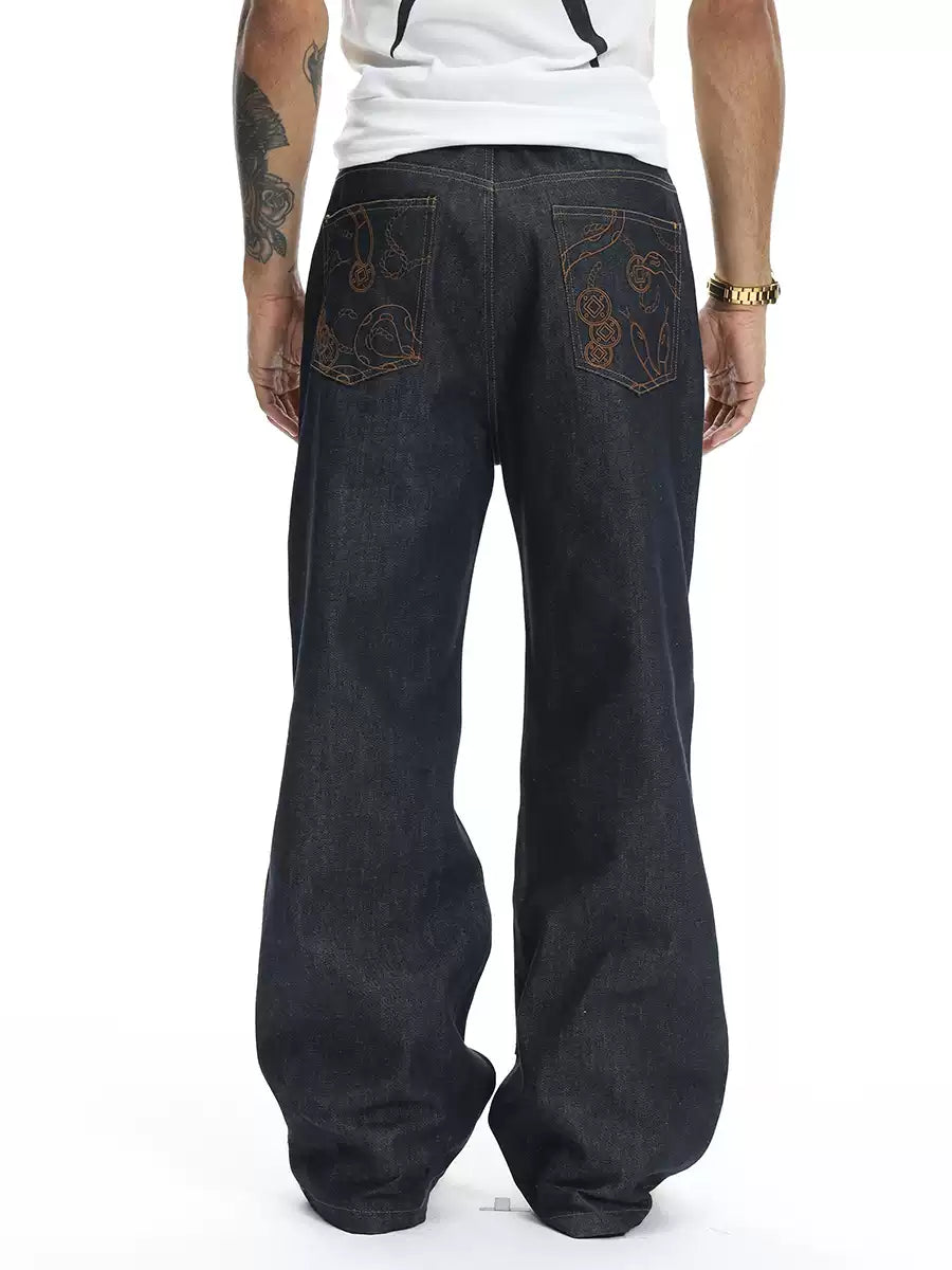 Serpent Weave Raw Denim Logger Pants