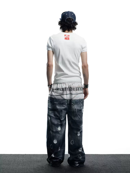 All-Over Print Tie Polka Dot Sweatpants