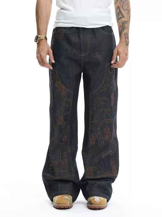Serpent Weave Raw Denim Logger Pants