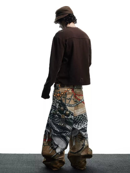 All-Over Print Bead Chain Pants