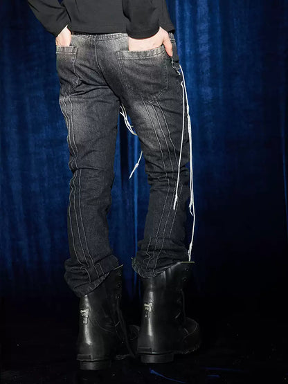 Crazy Shoelace Washed Jeans