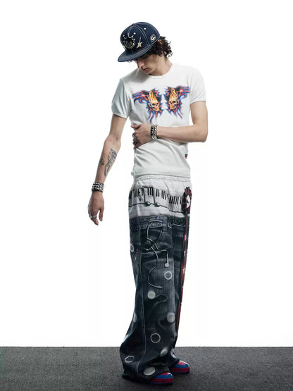 All-Over Print Tie Polka Dot Sweatpants