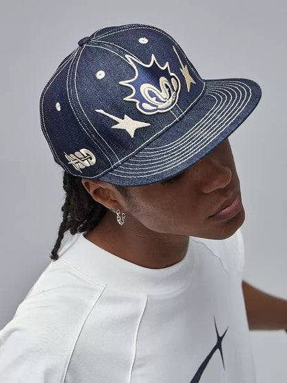 Embroidered Denim Truck Cap