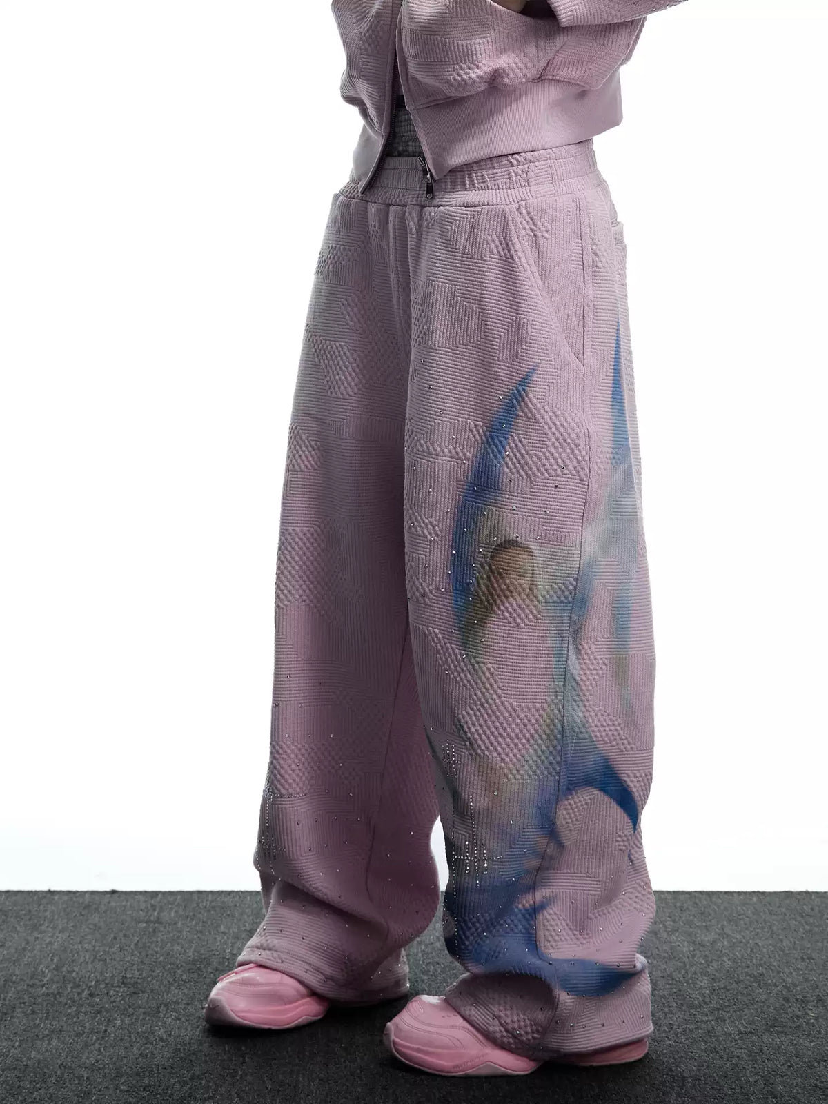 Rhinestone Dreamcore Graphic Hoodie & Sweatpants Set