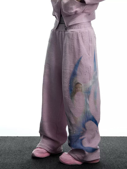 Rhinestone Dreamcore Graphic Hoodie & Sweatpants Set