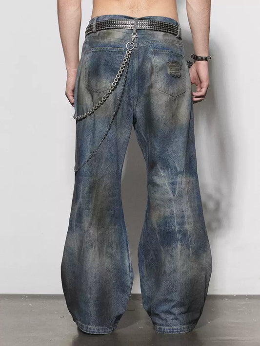 Distressed Dusty Flared Jeans