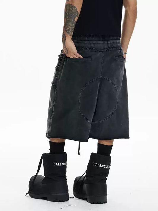 Deconstructed Double Waistband Logger Pocket 3/4 Pants