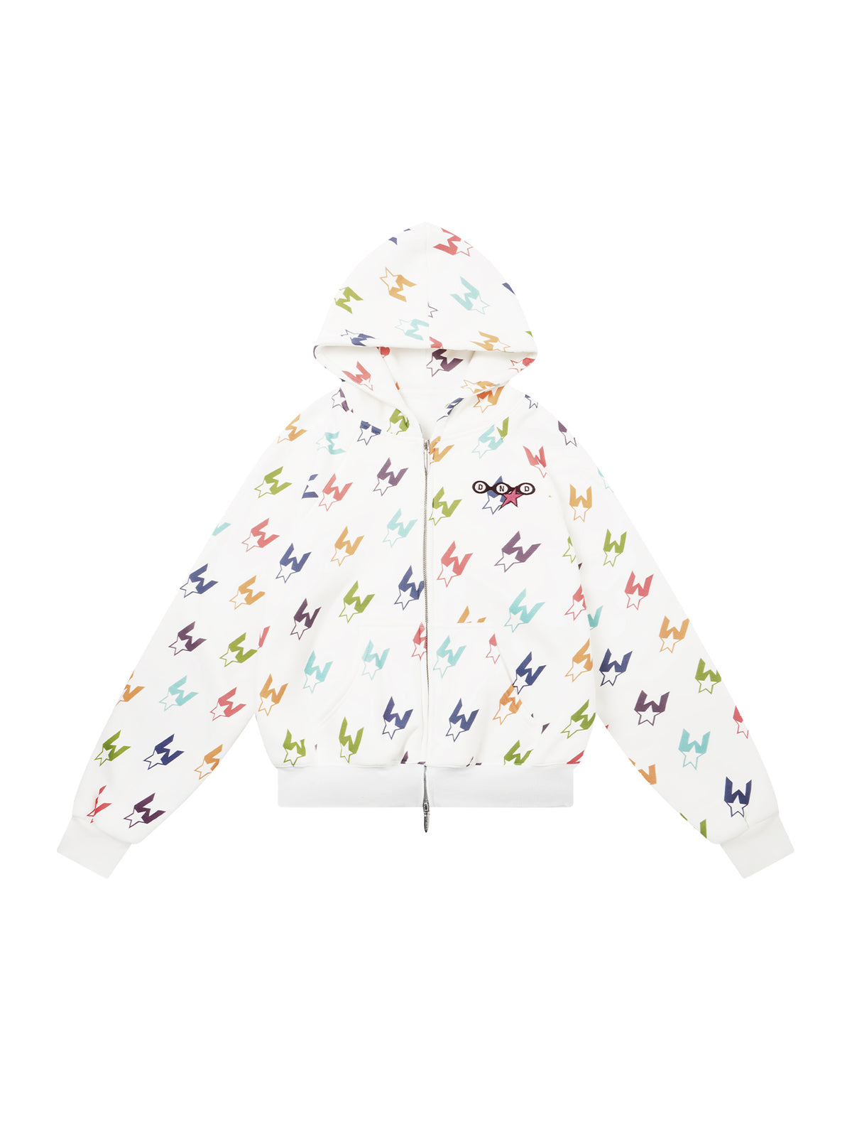 Multicolor Houndstooth Zip-Up Hoodie & Double-Waist Sweatpants