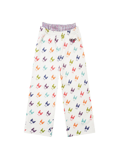 Multicolor Houndstooth Zip-Up Hoodie & Double-Waist Sweatpants