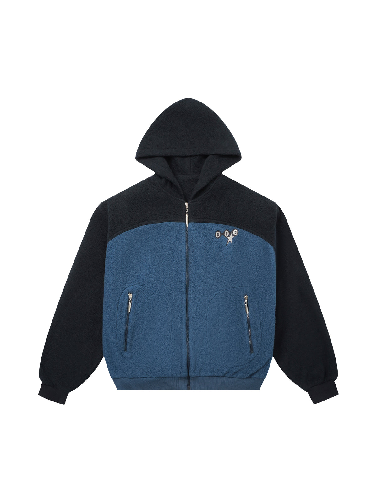 Colorblock Fleece Zip-Up Hoodie & Wide-Leg Sweatpants