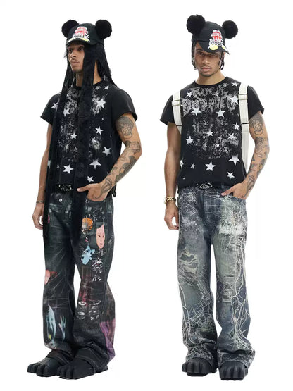 Faded Star Graphic Distressed Tee - image 3 of 5
