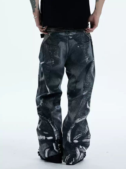 VENOM Alien Pipeline Waxed Print Pants - image 2 of 3