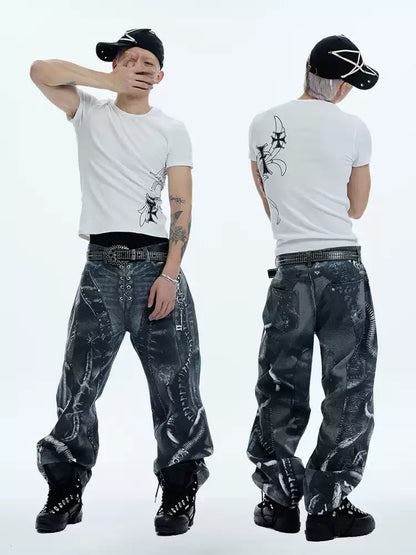 VENOM Alien Pipeline Waxed Print Pants - image 3 of 3